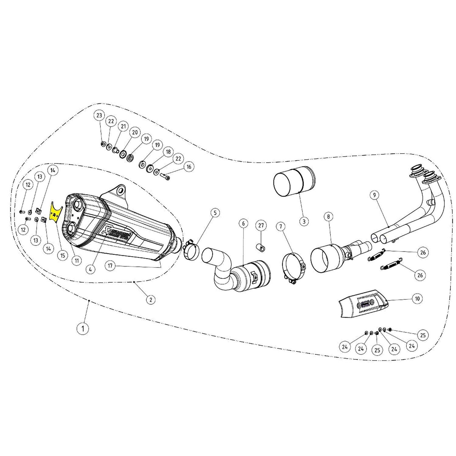 Akrapovic Stainless Steel Silencer Bracket For Yamaha XP 530 T-Max ABS T-Max SX 2017-2019